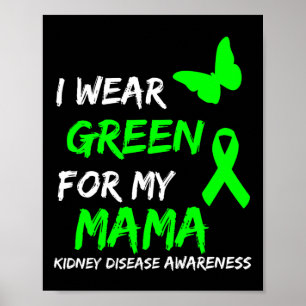 Affiche Maladie Je Porte Vert Pour Mon Ruban Mama
