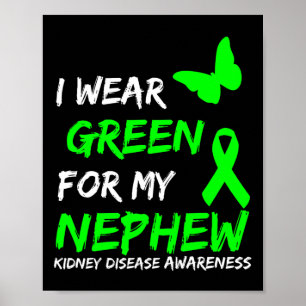 Affiche Maladie rénale Je Porte Du Vert Pour Mon Ruban Nep