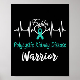 Affiche Maladie rénale polykystique Pkd Warrior Heartbeat 