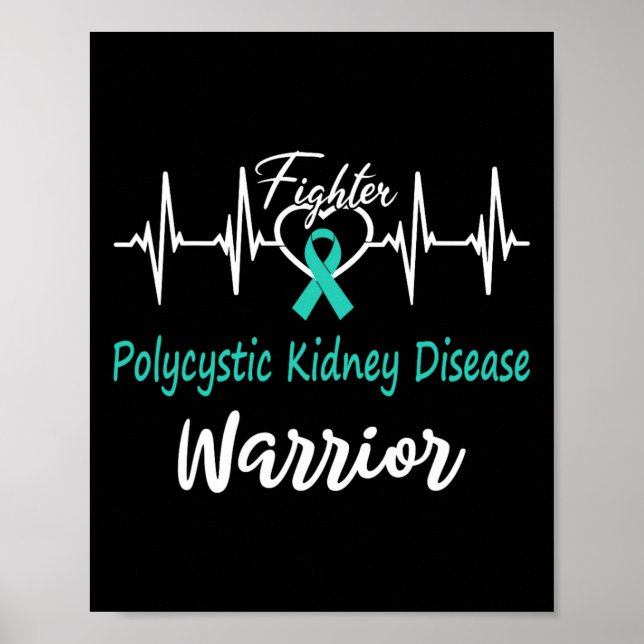 Affiche Maladie rénale polykystique Pkd Warrior Heartbeat  (Devant)