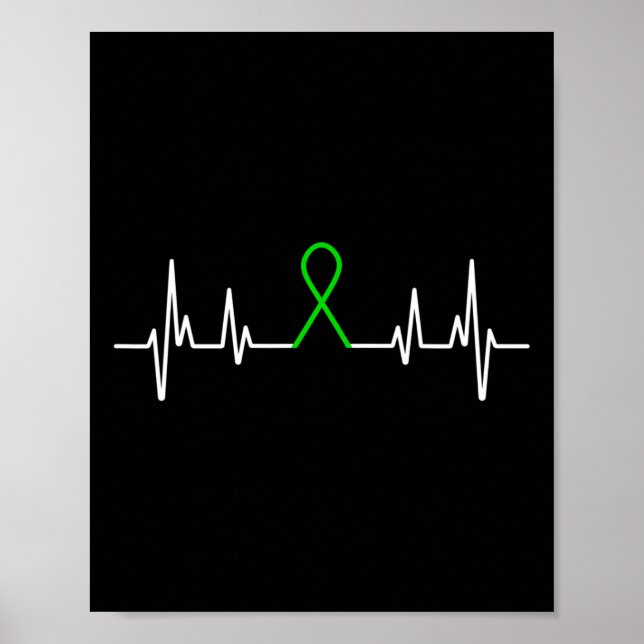 Affiche Maladie Ruban vert Mois de sensibilisation à la sa (Devant)