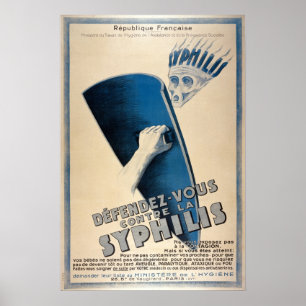 Affiche Maladie vintage Médicale de la syphilis