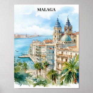Affiche Malaga Andalousie Espagne Voyage