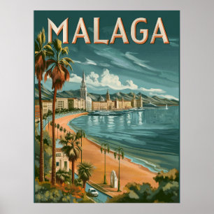 Affiche Malaga dans le charme rétro - Vintage voyage