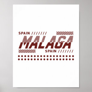 Affiche Malaga Espagne Conception de Typographie Urbaine M
