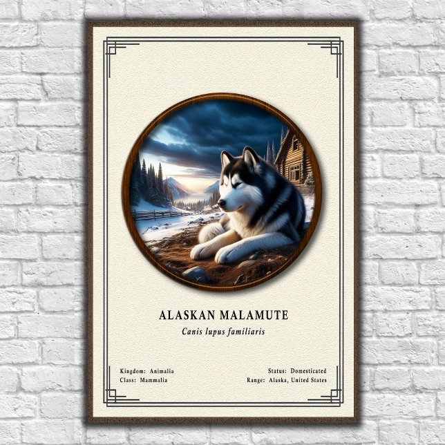 Affiche Malamute d'Alaska Série de zoologie (Créateur téléchargé)