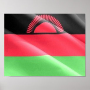 Affiche Malawi - Drapeau en mouvement -