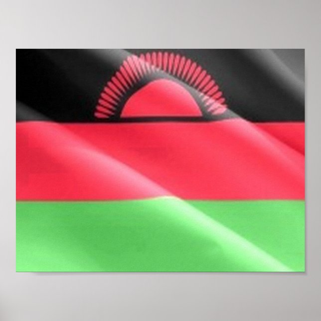Affiche Malawi - Drapeau en mouvement - (Devant)