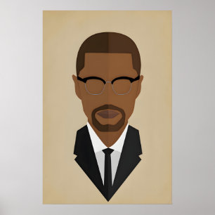 Affiche Malcolm X, icône des créateurs de l'histoire noire