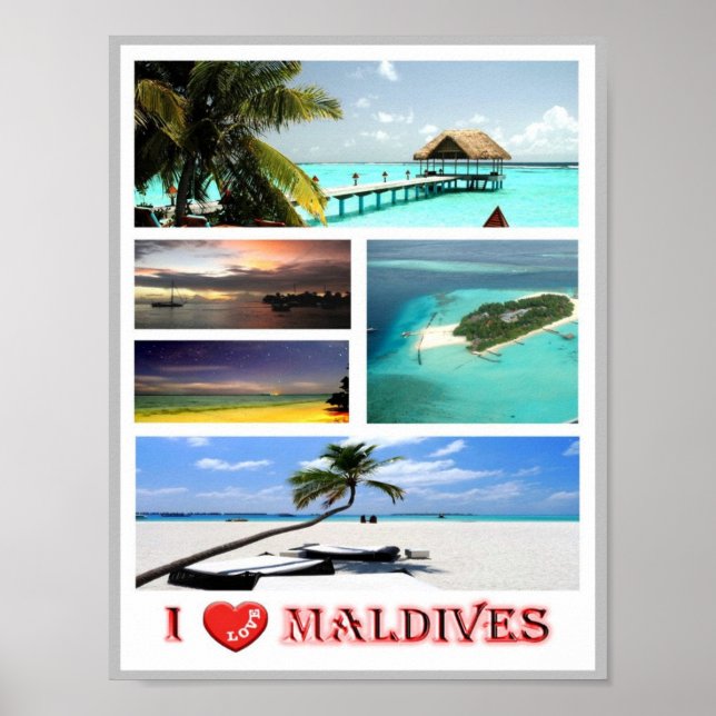 Affiche Maldives - I Love - (Devant)