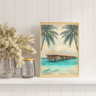 Affiche Maldives Mirage – Paradis Rétro Lagoon Voyage 