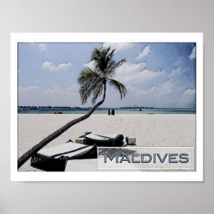 Affiche Maldives - Plage principale -