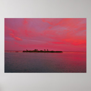 Affiche Maldives rose