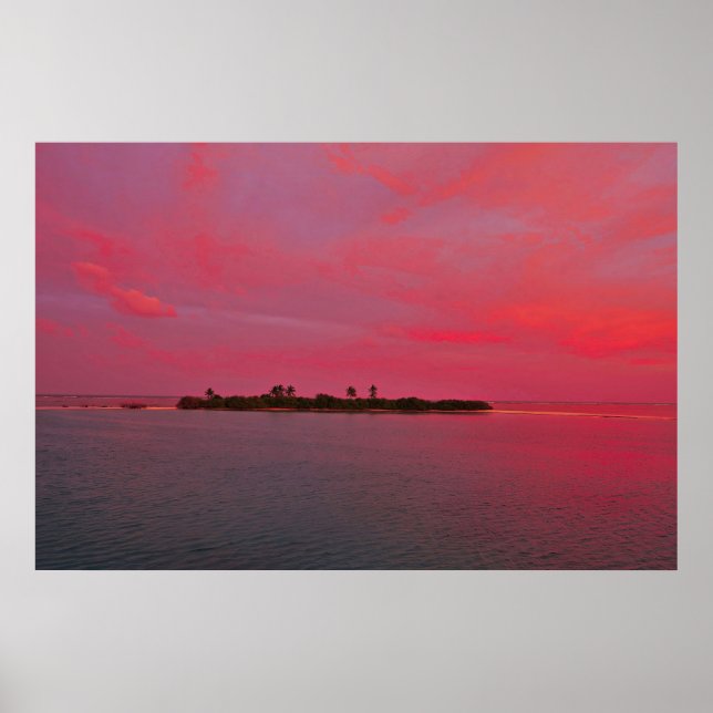 Affiche Maldives rose (Devant)