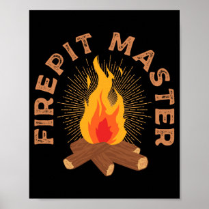 Affiche Mâle maître de feu de camp camping feu de camp cam