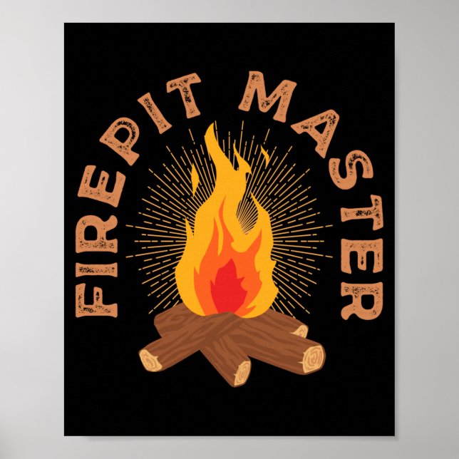 Affiche Mâle maître de feu de camp camping feu de camp cam (Devant)