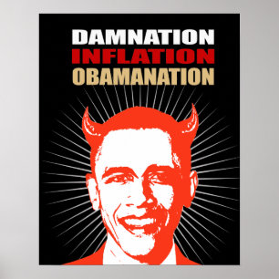AFFICHE MALÉDICTION. INFLATION. OBAMANATION