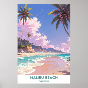 Affiche Malibu Beach, Californie
