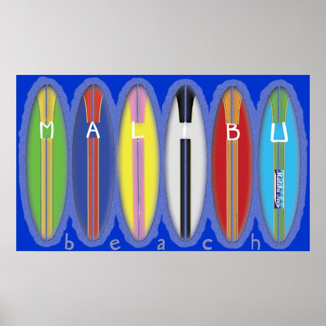 Affiche Malibu Beach Surboards (Devant)