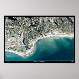 Affiche Malibu, Californie photo de l'affiche satellite