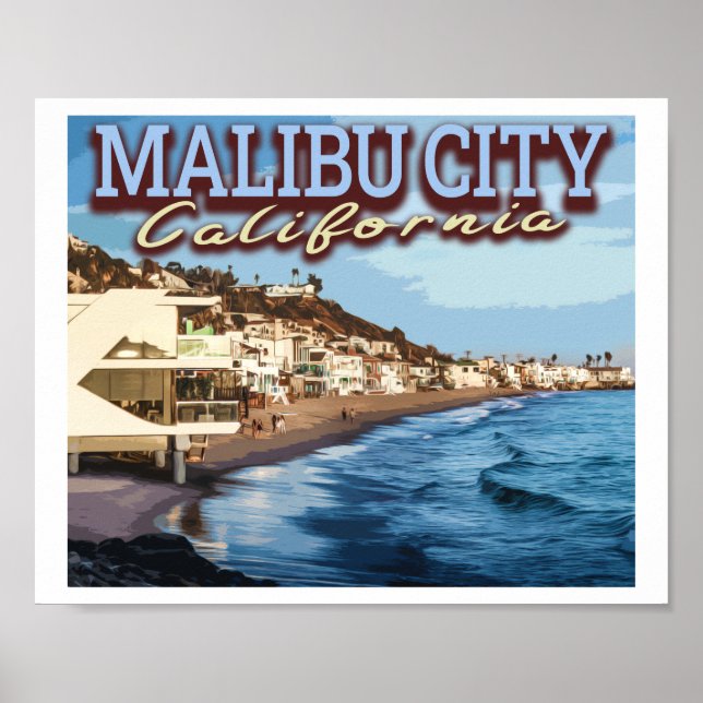 AFFICHE MALIBU - LOS ANGELES CALIFORNIE (Devant)