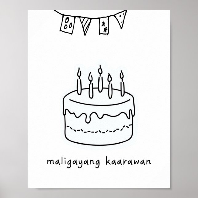 Affiche Maligayang Kaarawan Philippines Cadeau Anniversair (Devant)