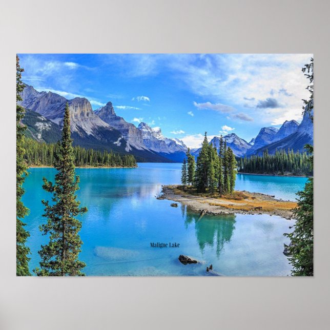 Affiche Maligne Lake, Alberta, Canada (Devant)