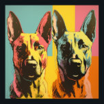 Affiche Malinois POP ART 2<br><div class="desc">Le graphique représente un chien malinois dans un style pop art,  captant son énergie et son charisme à travers des couleurs audacieuses</div>