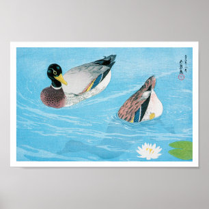 Affiche Mallard dans l'étang, Goyō Hashiguchi