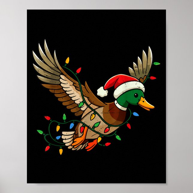 Affiche Mallard Duck Light Christmas Hunting Pajama Toddle (Devant)