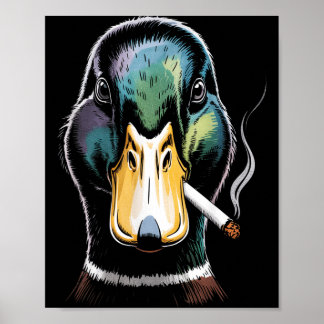 Affiche Mallard Smoking Cigarette Meme Funny Mallard Duck