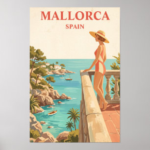 Affiche Mallorca Espagne Voyage Vintage Côte Espagnole