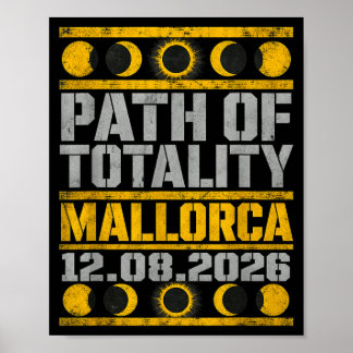 Affiche Mallorca Solar Eclipse 2026 - Industrial Stencil