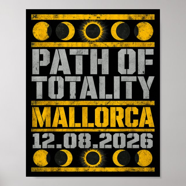 Affiche Mallorca Solar Eclipse 2026 - Industrial Stencil (Devant)