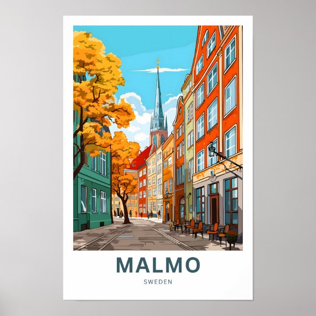 Affiche Malmo Suède Imprimer voyage (Devant)
