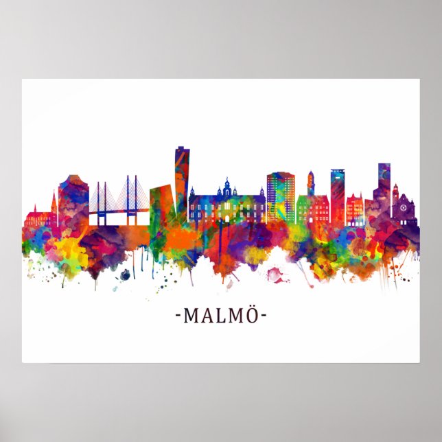 Affiche Malmo Suède Skyline (Devant)