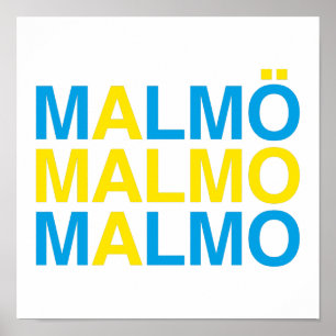 Affiche MALMO Swedish Flag