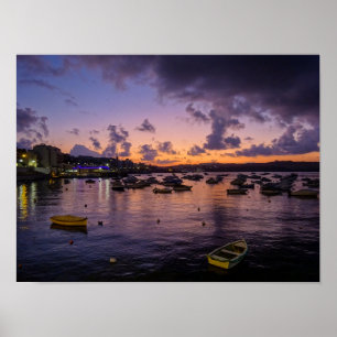 Affiche Malte Baie de Saint-Paul Photographie de nuit