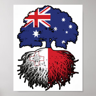 Affiche Malte Maltais Australie Australie drapeau des raci