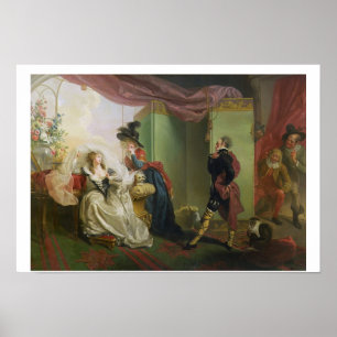 Affiche Malvolio avant Olivia, de 'Douzième Nuit' par Wi