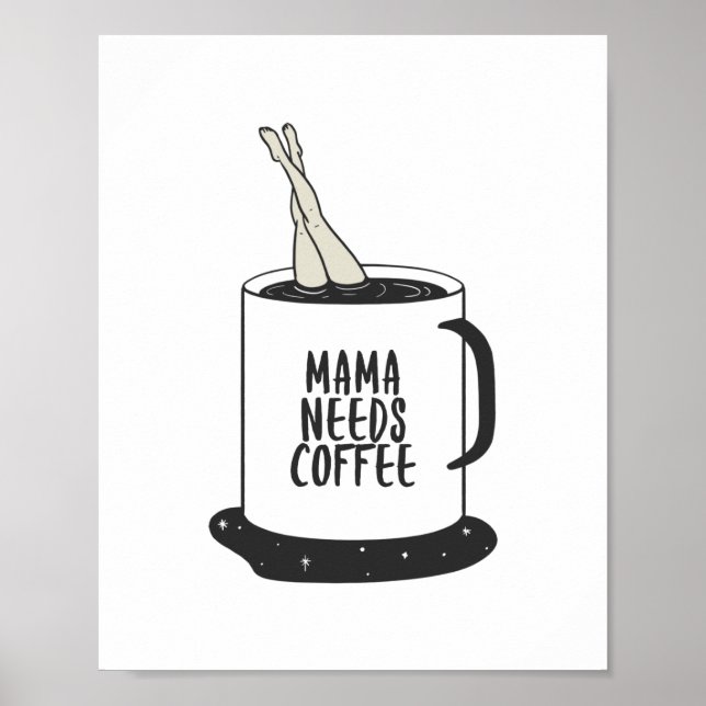 Affiche Mama a besoin de café (Devant)