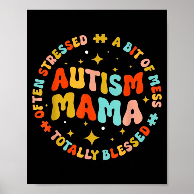 Affiche Mama Autisme Groovy Autisme Sensibilisation Inspir (Devant)