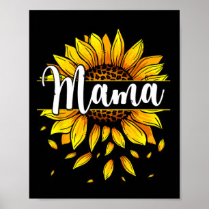 Affiche Mama Avec Tournesol Jaune Floral Mères Graphiques
