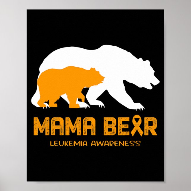Affiche Mama Bear LEUKEMIA Sensibilisation Des Femmes Homm (Devant)