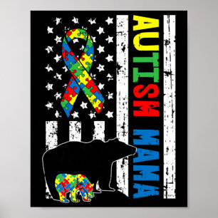 Affiche Mama Bear Matching Famille Cadeaux de Sensibilisat
