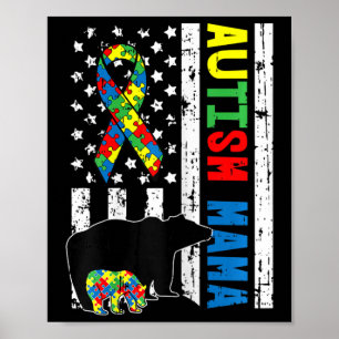 Affiche Mama Bear Matching Famille Cadeaux de Sensibilisat
