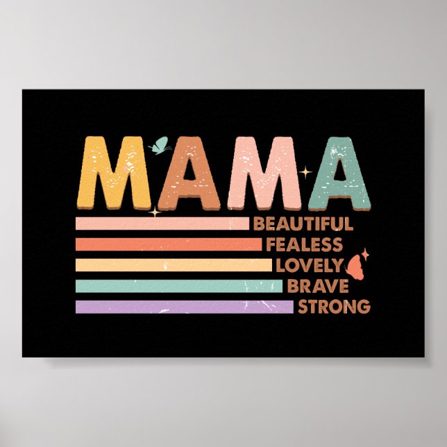 Affiche Mama Beau sans peur Lovely Brave Strong (Devant)