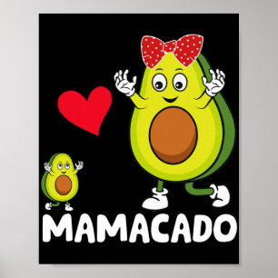 Affiche Mama Best Mom Avocado Mamacado Joyeuse fête des mè