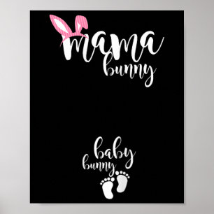 Affiche Mama Bunny Baby Pâques jour mignonne