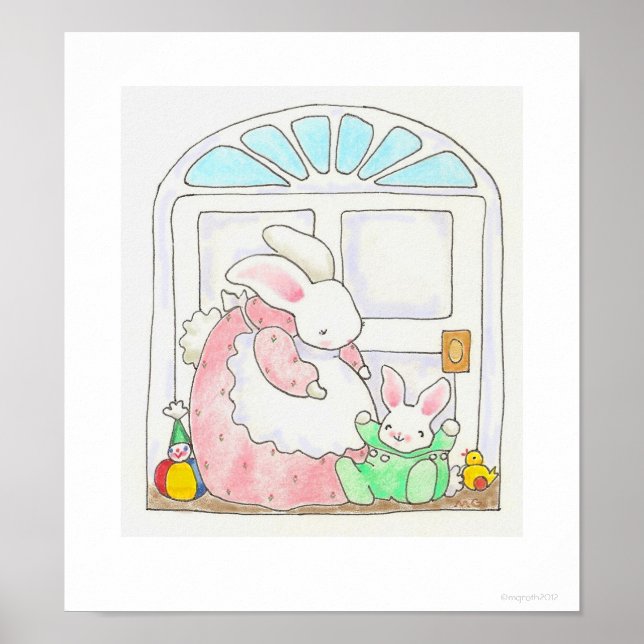 Affiche Mama Bunny et Baby Print (Devant)